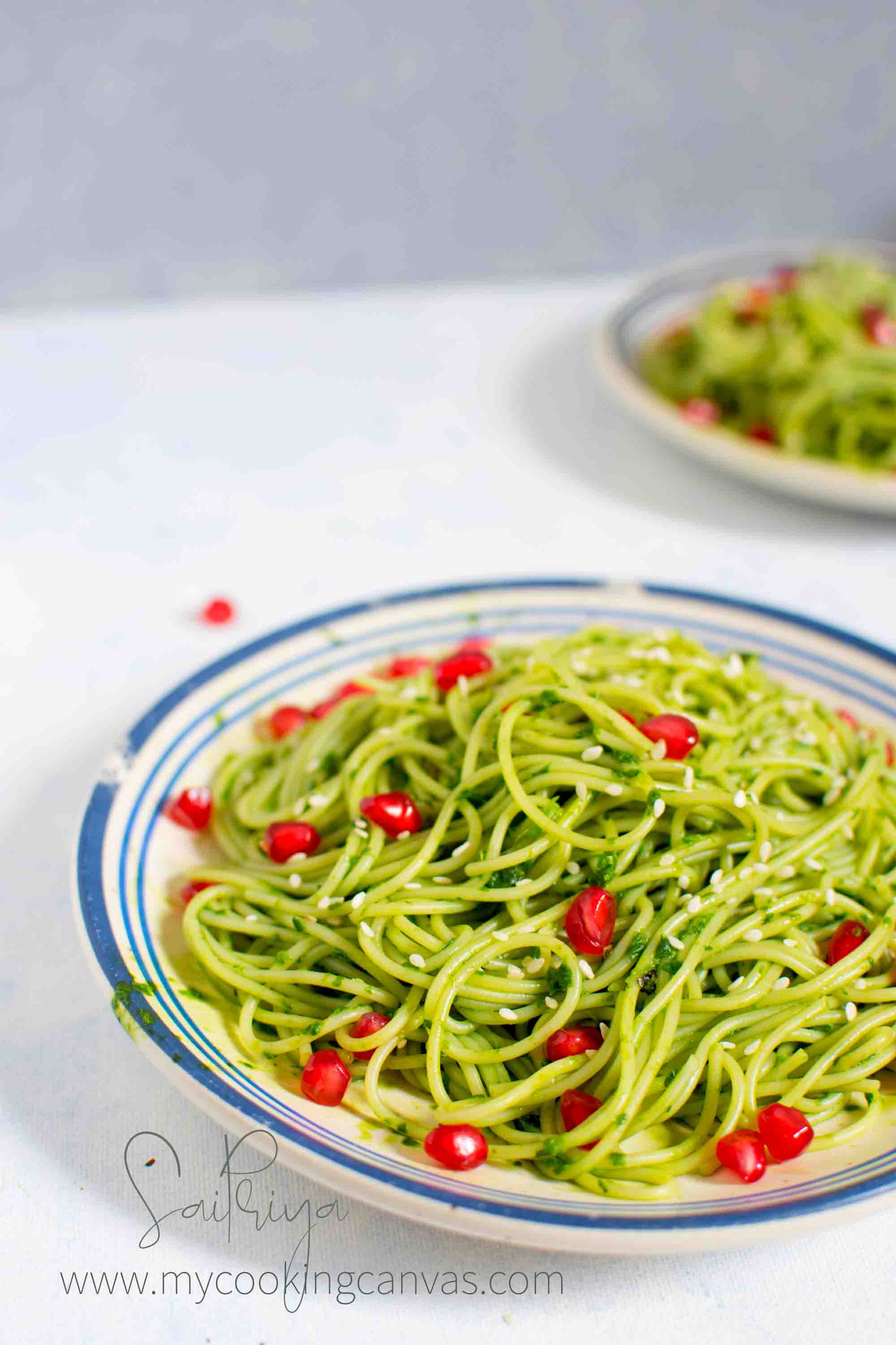 Vegan Spinach Pasta Recipe using Virgin Coconut Oil | MyCookingCanvas